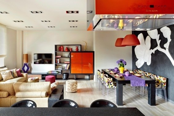 Фотография: Кухня и столовая в стиле Современный, Квартира, Цвет в интерьере, Дома и квартиры – фото на INMYROOM