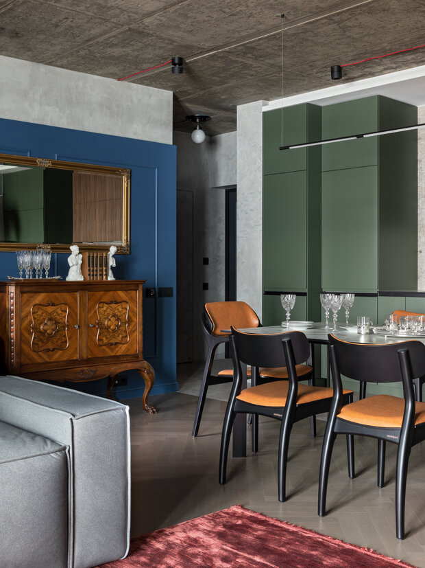 Фотография: Кухня и столовая в стиле Лофт, Эклектика, Современный, Квартира, Проект дня, Беларусь, Минск, 3 комнаты, 60-90 метров, Винтажный, Dizzo Design – фото на INMYROOM