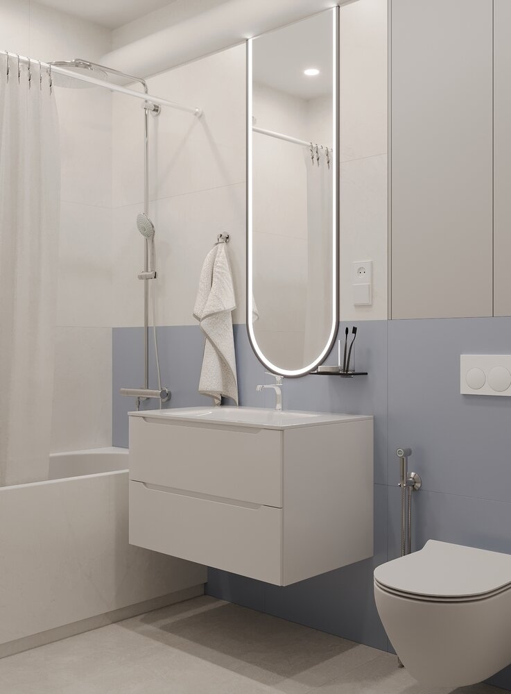 Фотография: Ванная в стиле Современный, Квартира, Проект недели, Москва, 40-60 метров, Башня Вулыха, Студия Василисы Максимаджи, Василиса Максимаджи – фото на INMYROOM Фотография: Ванная в стиле Современный, Квартира, Проект недели, Москва, 40-60 метров, Башня Вулыха, Студия Василисы Максимаджи, Василиса Максимаджи – фото на INMYROOM