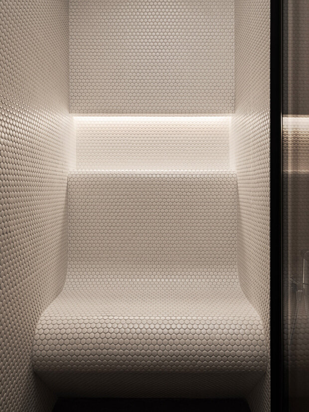 Фотография: Ванная в стиле Современный, Квартира, Проект дня, Москва, Анна Макеева, Кирпичный дом, 3 комнаты, Более 90 метров, современный с элементами классики и роскоши – фото на INMYROOM