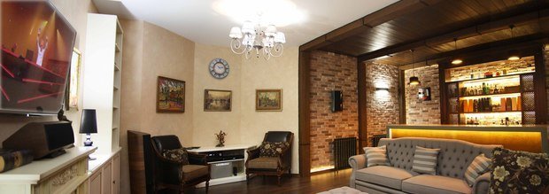 Фото из портфолио Домашний бар  кинотеатром – фотографии дизайна интерьеров на INMYROOM