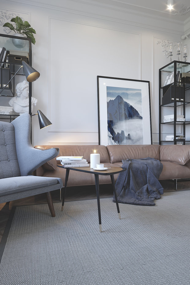 Фотография: Гостиная в стиле Эклектика, Кухня и столовая, Детская, Спальня, Классический, Современный, Квартира, Проект недели, Серый, 3 комнаты, Более 90 метров, ПРЕМИЯ INMYROOM – фото на INMYROOM