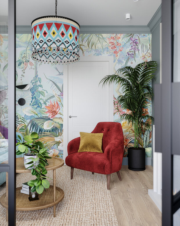 Фотография: Гостиная в стиле Эклектика, Современный, Квартира, Проект недели, Москва, 3 комнаты, 60-90 метров, Inside, Ольга Усачева – фото на INMYROOM