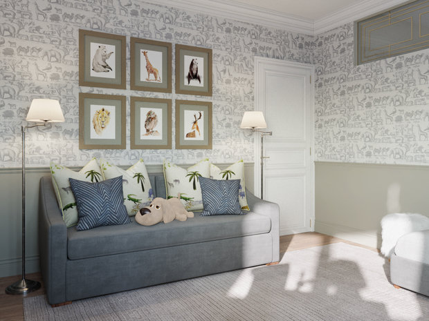 Визуализация интерьера детской в скандинавском стиле