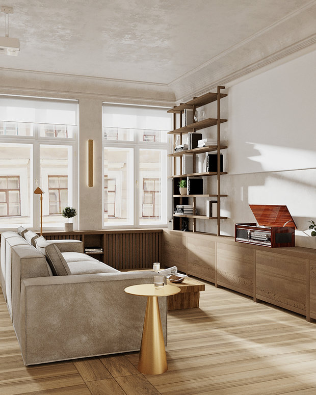 Фотография: Гостиная в стиле Эклектика, Квартира, Проект недели, Санкт-Петербург, 3 комнаты, Более 90 метров, Дарья Лёхова – фото на INMYROOM