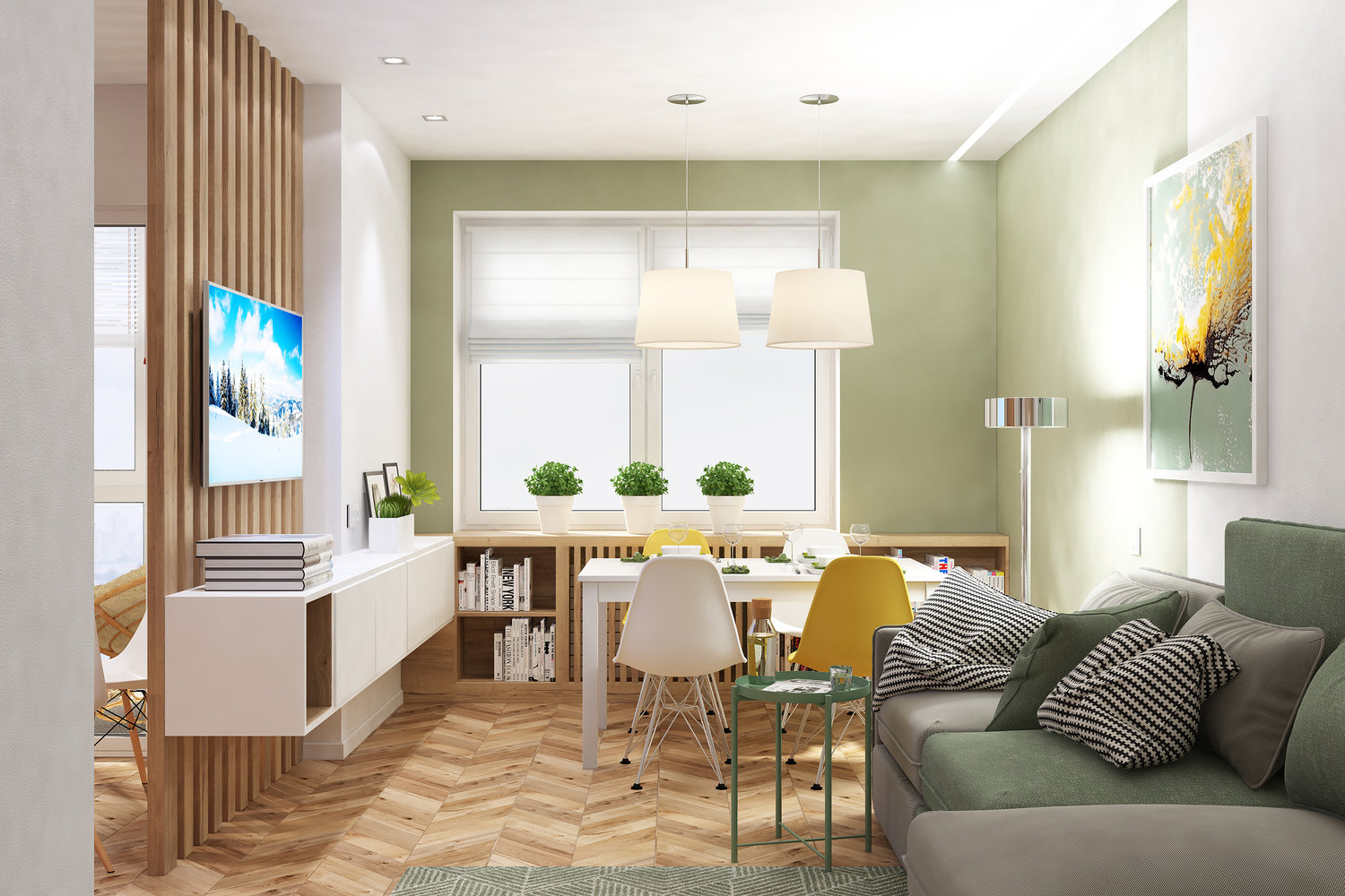 Фотография: Гостиная в стиле Современный, Квартира, Проект недели, Эко, Беларусь, Минск, Блочный дом, 3 комнаты, 60-90 метров, Виктория Зазнова – фото на INMYROOM