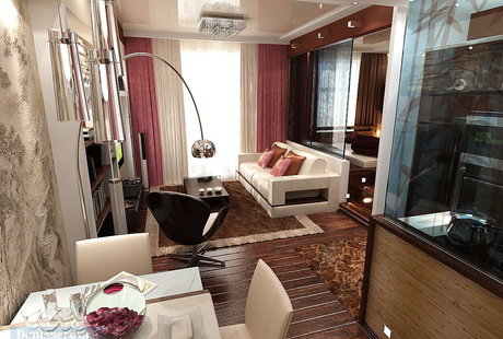 Однокомнатная квартира 45 кв. м в современном стиле