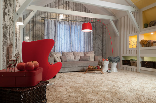 Фотография: Гостиная в стиле Современный, Интерьер комнат, Мансарда – фото на INMYROOM