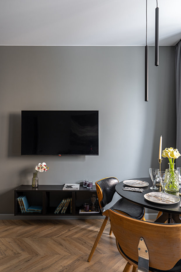 Фотография: Гостиная в стиле Минимализм, Современный, Квартира, Проект недели, Казань, 2 комнаты, 40-60 метров, Марьям Разуваева – фото на INMYROOM