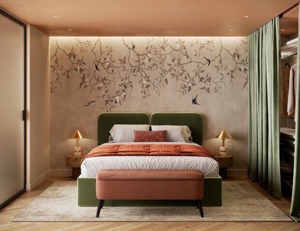 Фотография: Спальня в стиле Современный, Квартира, Проект дня, Московская область, Ирина Собыленская, 4 и больше, 60-90 метров, эклектичный с элементами этники и современного дизайна – фото на INMYROOM