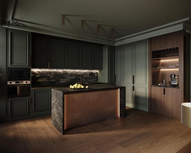 Фото из портфолио Дизайн интерьера квартиры в ЖК «Noble (Нобл)» с элементами американской классики – фотографии дизайна интерьеров на INMYROOM