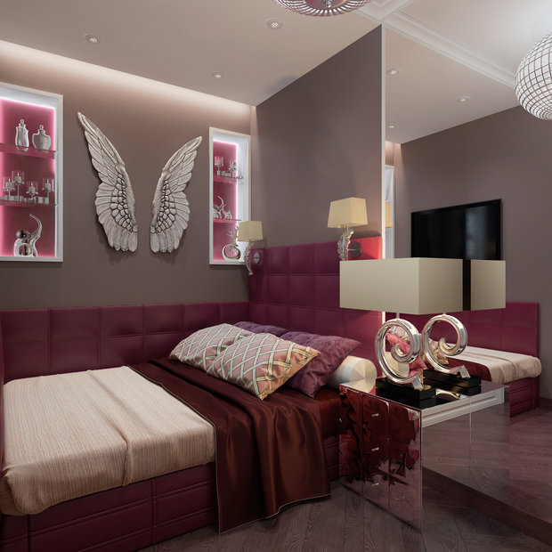 Фото из портфолио спальня марсала, в винном цвете – фотографии дизайна интерьеров на INMYROOM
