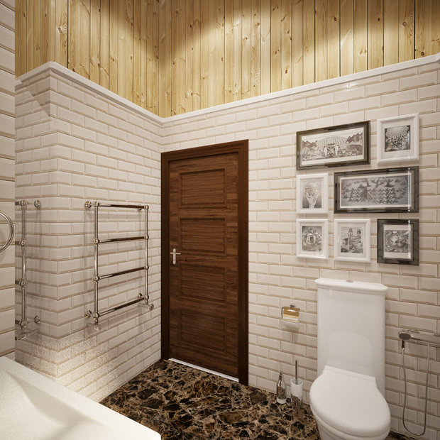 Фотография: Ванная в стиле Прованс и Кантри, Дом, Проект недели, Дача, Дом и дача, Дмитровский район, Татьяна Безверхая – фото на INMYROOM