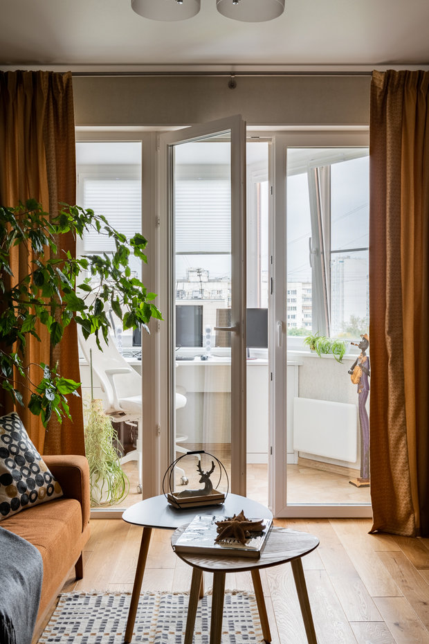 Фотография: Гостиная в стиле Современный, Эклектика, Квартира, Проект недели, Москва, П-44, 3 комнаты, 60-90 метров, Алина Калинкина – фото на INMYROOM