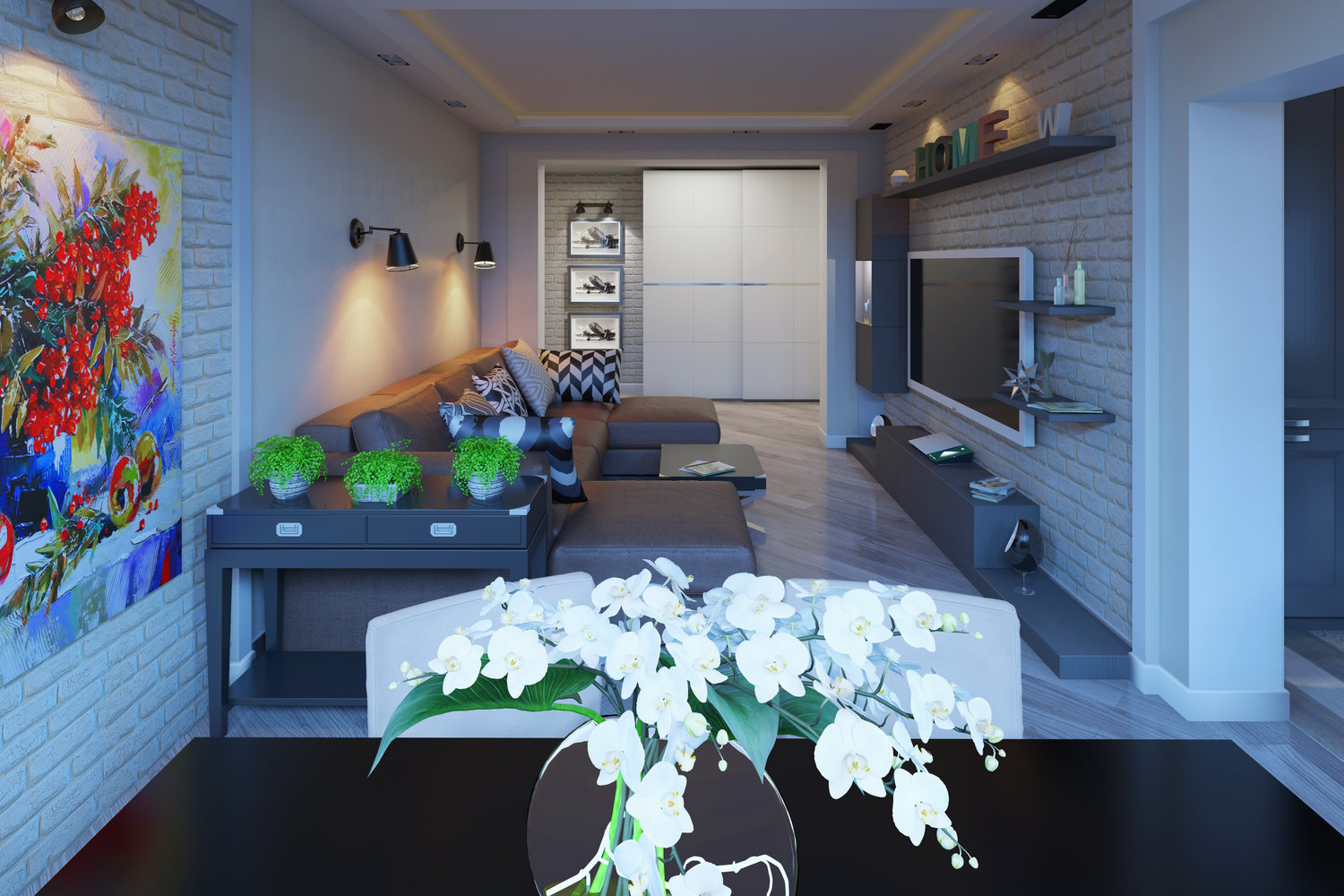 Фото из портфолио Современная квартира с мужским характером – фотографии дизайна интерьеров на INMYROOM Фото из портфолио Современная квартира с мужским характером – фотографии дизайна интерьеров на INMYROOM