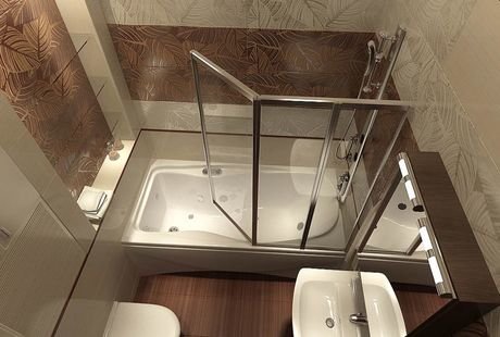 Ванная в коричневых тонах, современный стиль