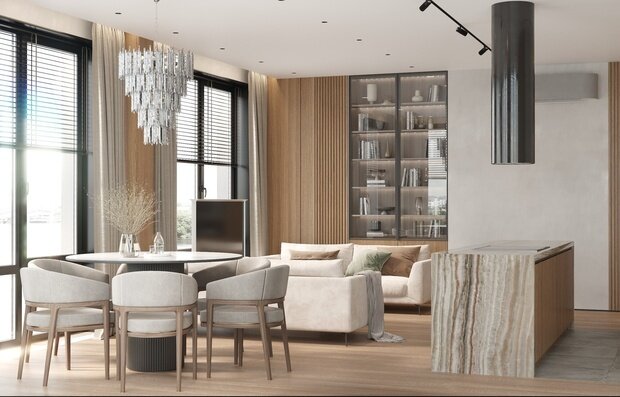 Фото из портфолио Интерьер видовой квартиры с террасой – фотографии дизайна интерьеров на INMYROOM