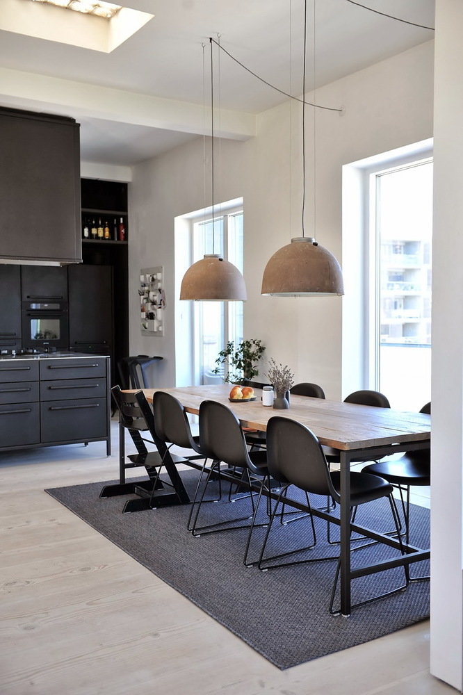 Фотография: Кухня и столовая в стиле Современный, Скандинавский, Квартира, Цвет в интерьере, Дома и квартиры, Белый, Черный – фото на INMYROOM