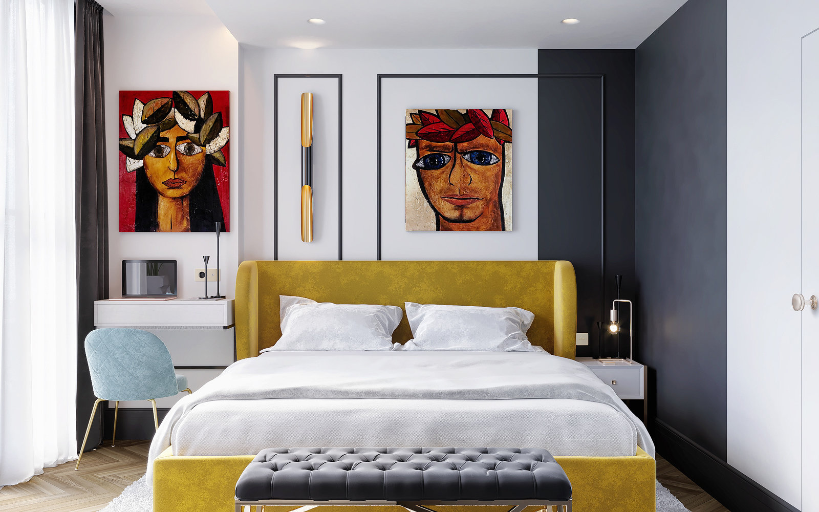 Фотография: Спальня в стиле Современный, Кухня и столовая, Ванная, Гостиная, Квартира, Студия, Белый, Проект недели, Зеленый, Желтый, 40-60 метров, ПРЕМИЯ INMYROOM – фото на INMYROOM Фотография: Спальня в стиле Современный, Кухня и столовая, Ванная, Гостиная, Квартира, Студия, Белый, Проект недели, Зеленый, Желтый, 40-60 метров, ПРЕМИЯ INMYROOM – фото на INMYROOM