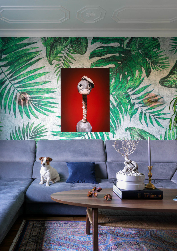 Фотография: Гостиная в стиле Эклектика, Проект недели, Москва, П-55, Панельный дом, 4 и больше, 60-90 метров, Олеся Бернштейн – фото на INMYROOM