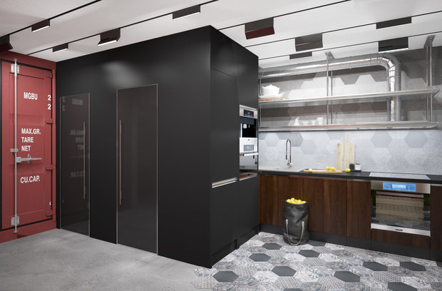 Фотография: Кухня и столовая в стиле Лофт, Проект недели, П-3М, GM-Interior – фото на INMYROOM