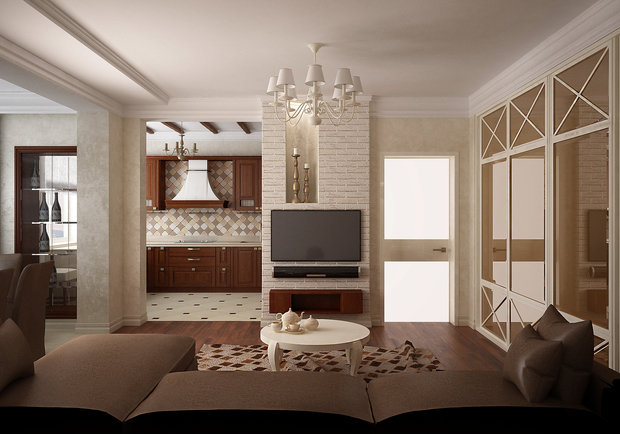 Фото из портфолио кухня гостиная кв Казбекская – фотографии дизайна интерьеров на INMYROOM