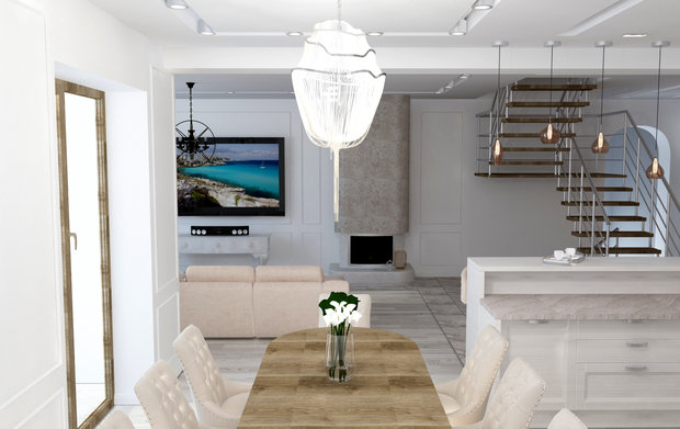 Фото из портфолио Дизайн проект коттеджа в Михайловке – фотографии дизайна интерьеров на INMYROOM