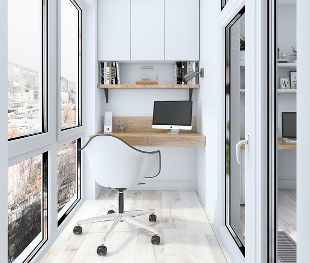 Фотография: Балкон в стиле Скандинавский, Современный, Квартира, Проект недели, Балашиха, Монолитный дом, 4 и больше, Более 90 метров, Нина Шуберт – фото на INMYROOM