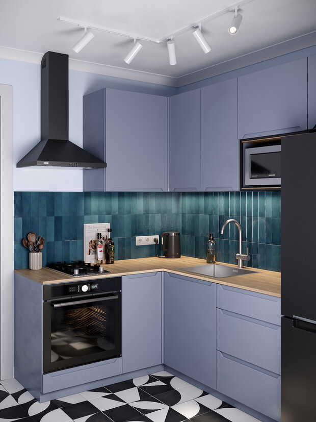 Фотография: Кухня и столовая в стиле Современный, Скандинавский, Проект дня, Москва, Ирина Собыленская, Хрущевка, Кирпичный дом, 2 комнаты, до 40 метров, современный с элементами лофта и эко – фото на INMYROOM