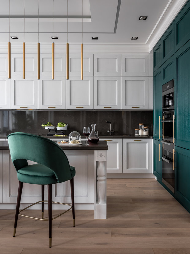 Фотография: Кухня и столовая в стиле Классический, Современный, Квартира, Проект дня, Одинцово, Мария Рублева, 3 комнаты, Более 90 метров, Эксклюзивные проекты – фото на INMYROOM