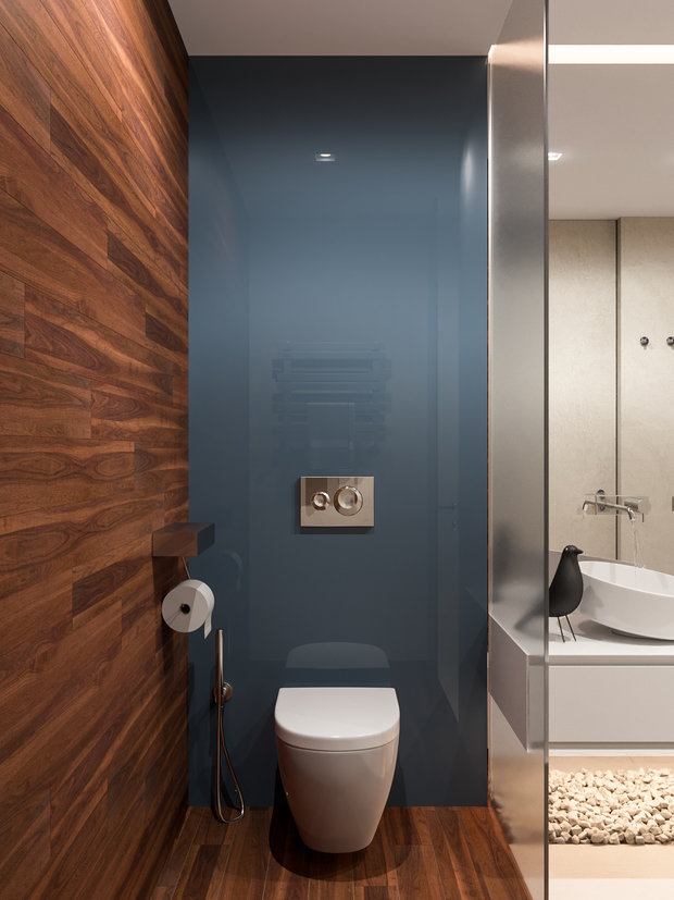 Фотография: Ванная в стиле Эко, Современный, Квартира, Проект недели, Москва, Шамсудин Керимов, новостройка, Монолитный дом, 3 комнаты, Более 90 метров – фото на INMYROOM