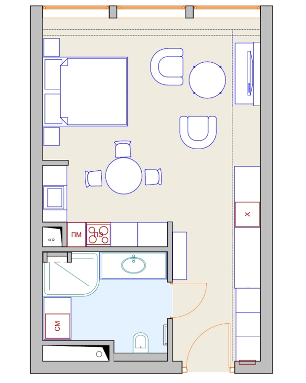 Фото из портфолио Москва-Сити, квартира студия – фотографии дизайна интерьеров на INMYROOM