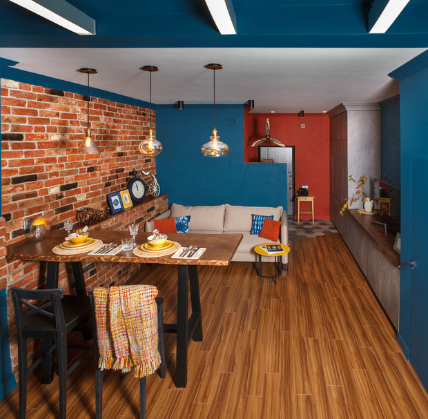 Фотография: Гостиная в стиле Лофт, Квартира, Проект недели, Химки, Ануш Аракелян, Монолитный дом, ЖК «Правый Берег» – фото на INMYROOM