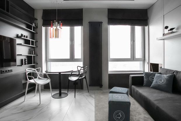 Фотография: Гостиная в стиле Минимализм, Малогабаритная квартира, Квартира, Студия, Проект недели, Москва, до 40 метров, Виталий Мясников – фото на INMYROOM