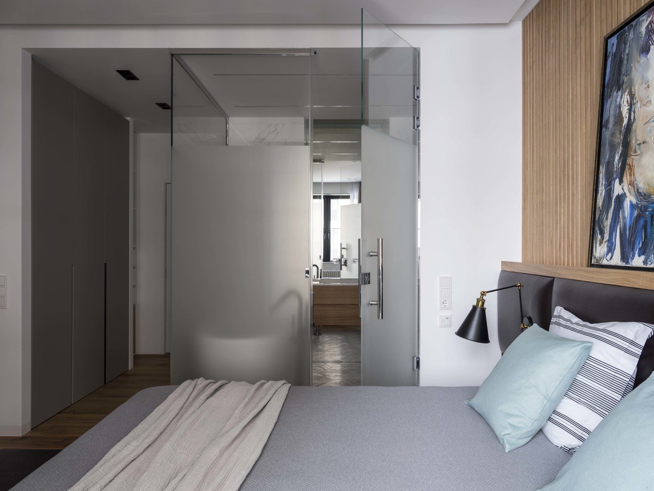 Фотография: Спальня в стиле Современный, Скандинавский, Квартира, Проект недели, Москва, Алексей Иванов, Павел Герасимов, Монолитный дом, ЖК «Водный», 2 комнаты, 60-90 метров – фото на INMYROOM