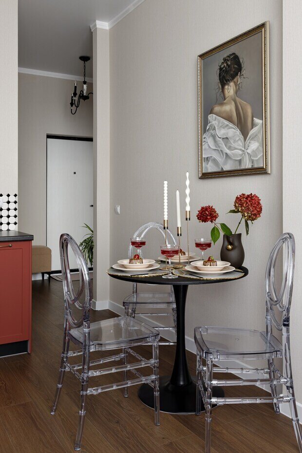 Фотография: Кухня и столовая в стиле Современный, Эклектика, Малогабаритная квартира, Квартира, Проект дня, Краснодар, 1 комната, до 40 метров, Ольга Суворова – фото на INMYROOM