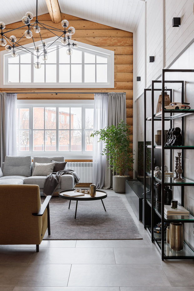 Фотография: Гостиная в стиле Скандинавский, Современный, Дом, Проект недели, Дом и дача, Казань, Марсель Кадыров, 4 и больше, Более 90 метров, Душа дома – фото на INMYROOM