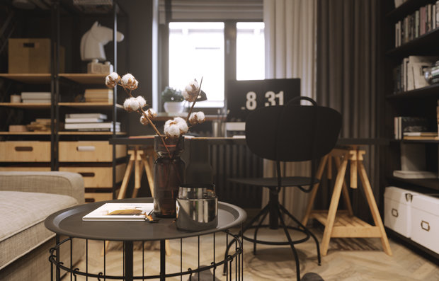 Фотография: Кабинет в стиле Скандинавский, Современный, Квартира, Проект недели, Москва, Юлия Чернова, Сталинка, 3 комнаты, 60-90 метров, Алина Ануфриева – фото на INMYROOM