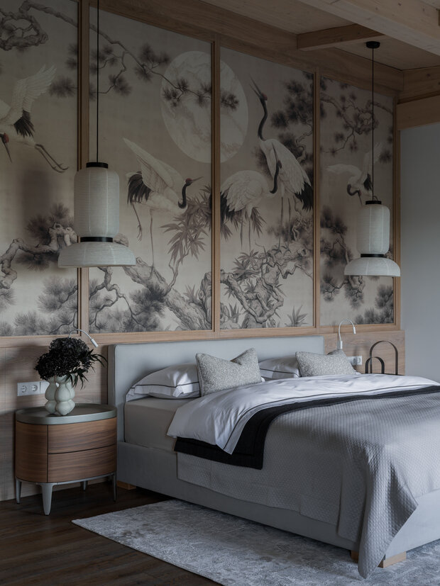 Фотография: Спальня в стиле Современный, Восточный, Эклектика, Дом, Проект дня, Москва, Дом и дача, 4 и больше, Более 90 метров, минимализм с элементами современного дизайна, Филипп Черников, Юлия Долина – фото на INMYROOM