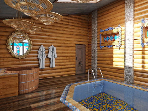 Фото из портфолио Бассейн. Народная русская банька. – фотографии дизайна интерьеров на INMYROOM