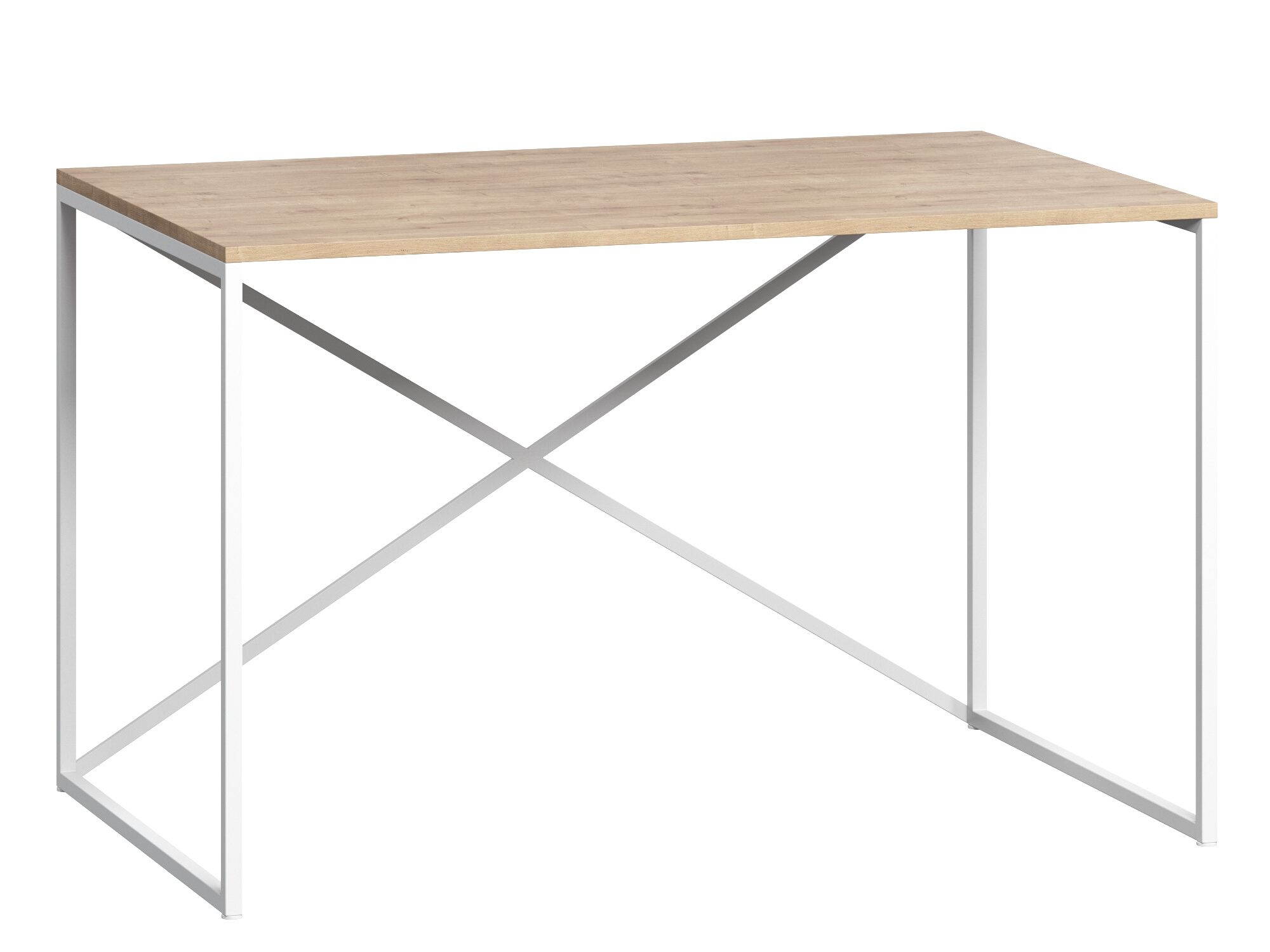 Стол письменный Мальборк Кросс цвета Дуб Сонома с белым основанием 