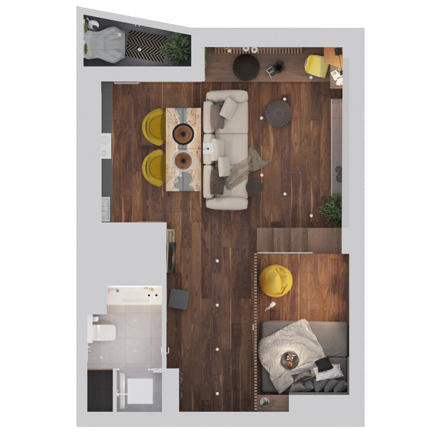 Фото из портфолио Красногорск квартира 48 м2 – фотографии дизайна интерьеров на INMYROOM