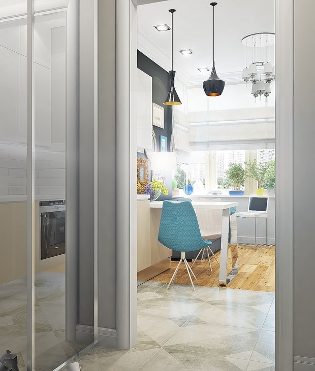 Фотография: Кухня и столовая в стиле Скандинавский, Современный, Квартира, Цвет в интерьере, Дома и квартиры, Белый, Проект недели – фото на INMYROOM