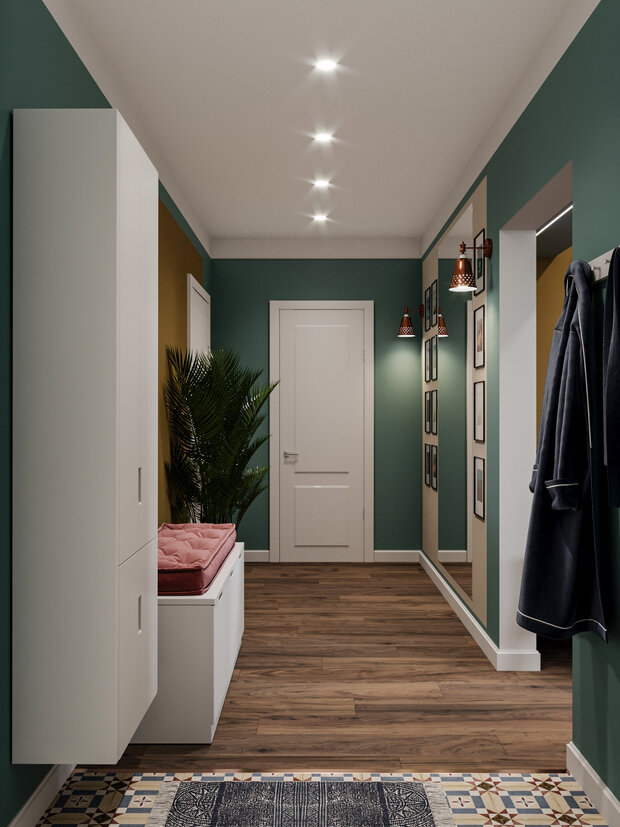 Фотография: Прихожая в стиле Современный, Эклектика, Квартира, Проект недели, Санкт-Петербург, 3 комнаты, Более 90 метров, VizDiz, Илона Ореховская – фото на INMYROOM