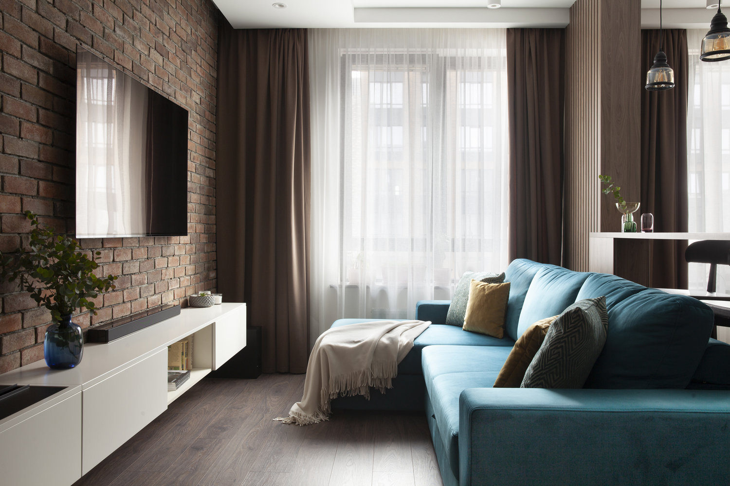 Фотография: Гостиная в стиле Современный, Квартира, Проект недели, Москва, 2 комнаты, 60-90 метров, Мария Ничипоренко – фото на INMYROOM