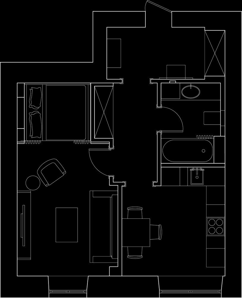 Фотография: Планировки в стиле , Классический, Малогабаритная квартира, Квартира, Проект недели, Москва, Кирпичный дом, 1 комната, 40-60 метров, Варвара Шабельникова, VVDesign – фото на INMYROOM