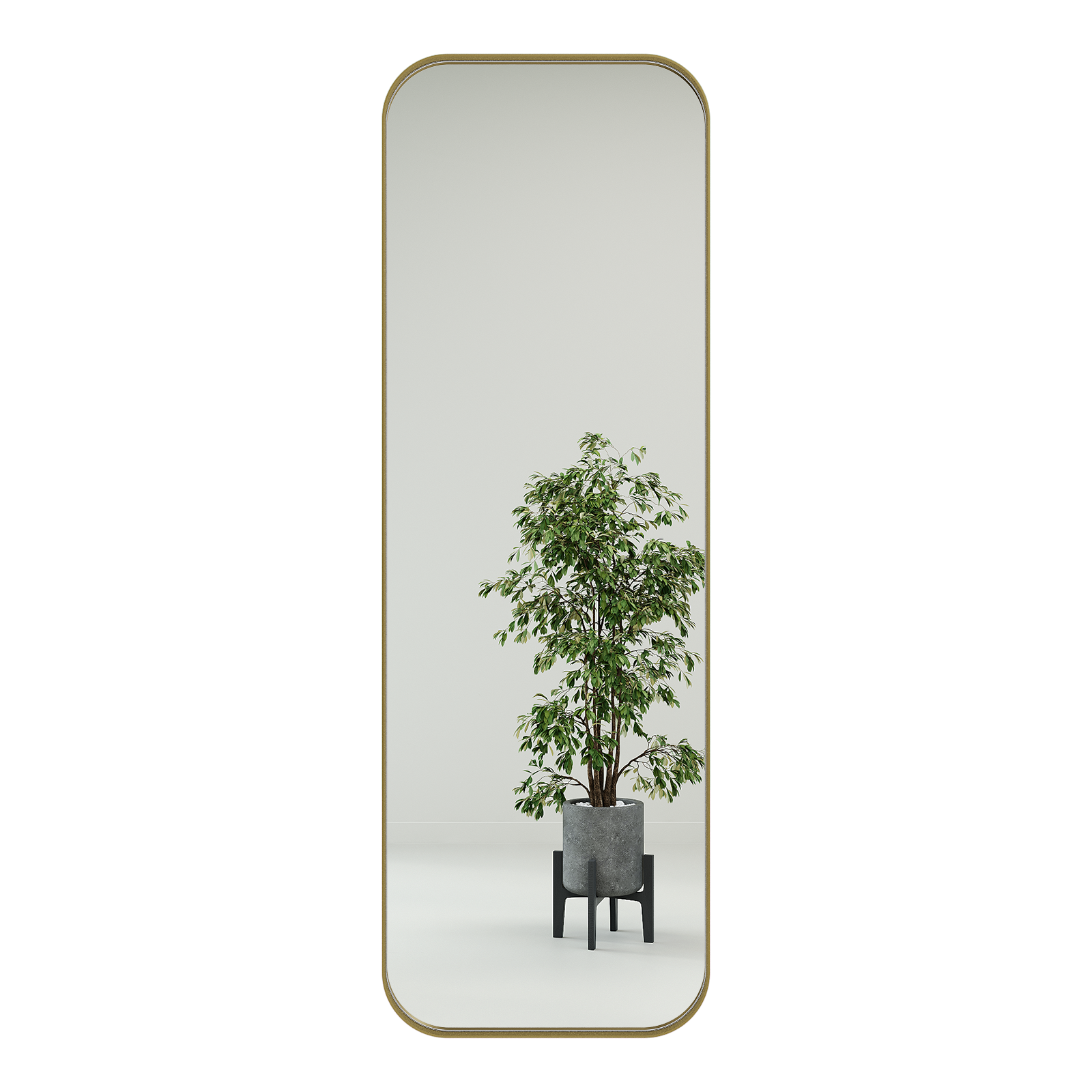 Настенное зеркало Kuvino M в тонкой металлической раме золотого цвета