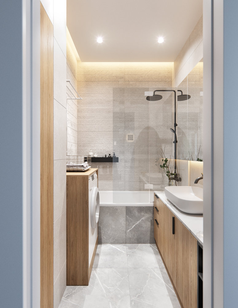 Фотография: Ванная в стиле Современный, Скандинавский, Квартира, Проект недели, Санкт-Петербург, 3 комнаты, 60-90 метров, Олег Минц – фото на INMYROOM