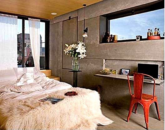 Фотография: Спальня в стиле Лофт, Малогабаритная квартира, Квартира, Дома и квартиры – фото на INMYROOM