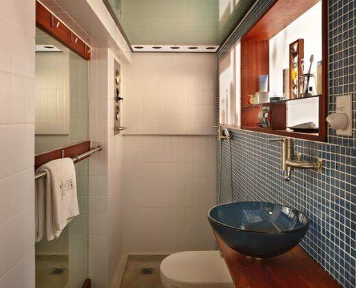 Фотография: Ванная в стиле Лофт, Малогабаритная квартира, Квартира, Мебель и свет, Эко – фото на INMYROOM